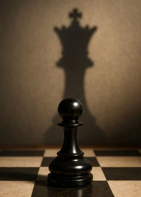 From KlickPin CF Chess Pawn to King Poster picture metal print paint by Lestat de Lioncourt The Vampire _ Displate _ Chess Visual metaphor King chess piece